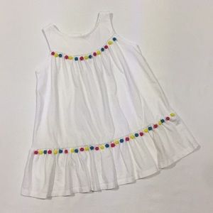 Guess Kids Pom Pom Trimmed White Sundress Size 3T